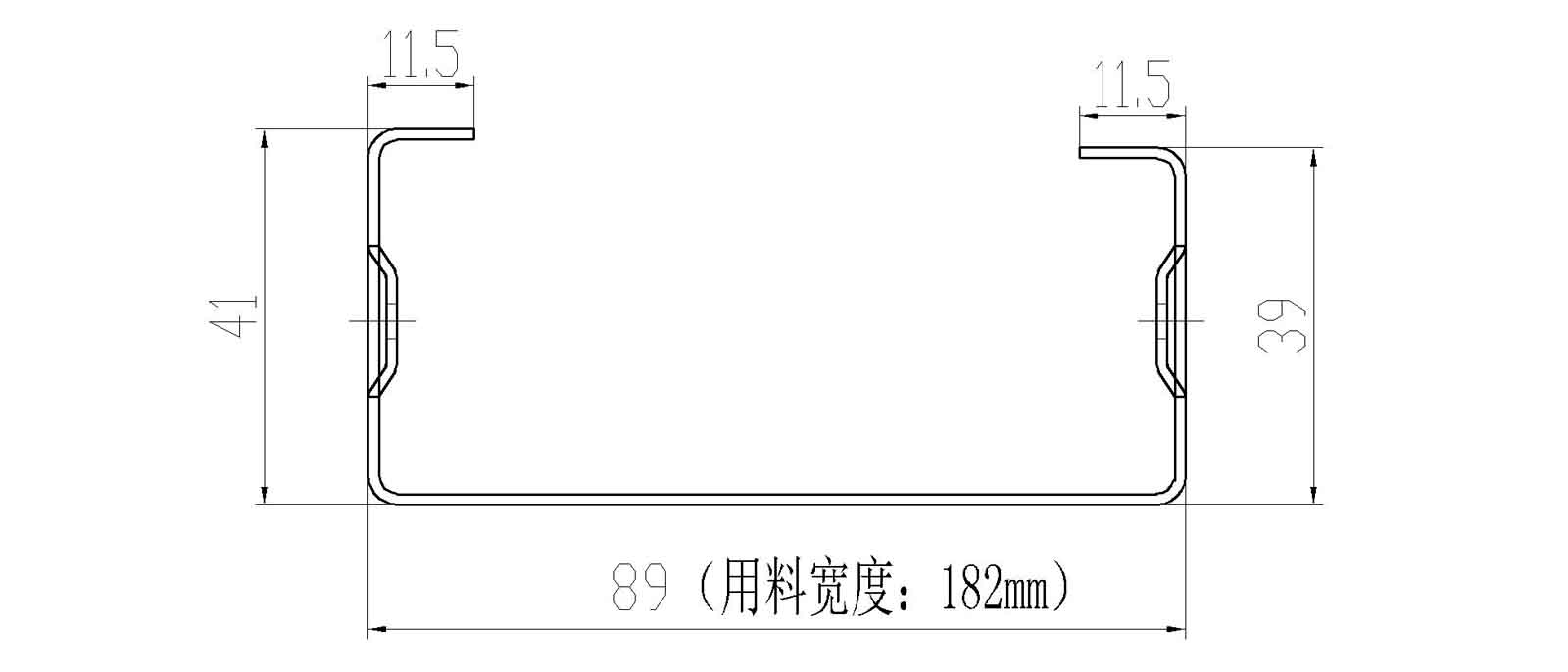 C89-41轻钢龙骨<br>（用料宽度：182mm）